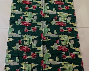 Vintage MCM Abstract Barkcloth Panel Fabric Mid Century Modern 50s  Atomic Era 86" x 44"