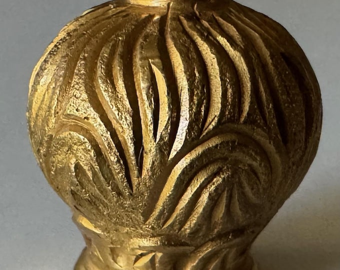 Small Rounded Vintage Decorative Brass Metal Lamp Finial Lighting Parts Ornate