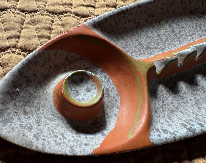 Vintage MCM Hedi Schoop Lou Hoenig Ceramic Fish Ashtray Mid Century Modern 50s