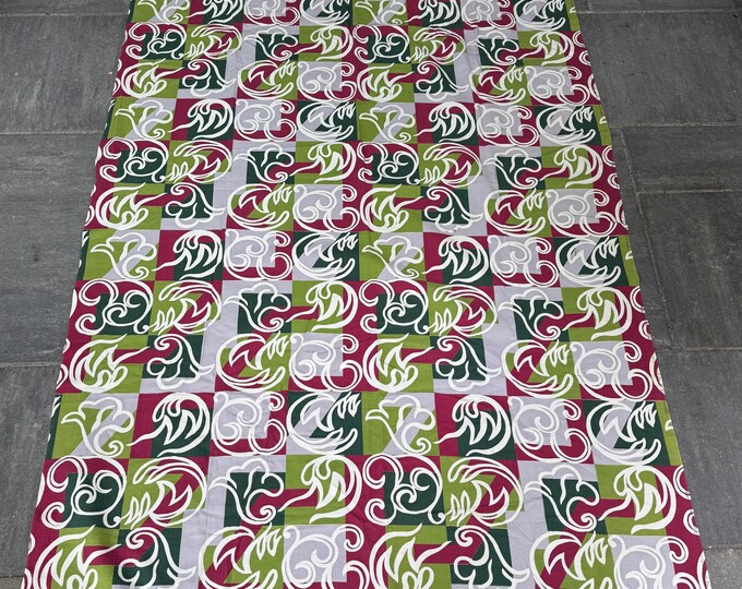 Vintage MCM 1950s 60s Barkcloth Panels Textiles Mid Century Modern Fabric VAT Print