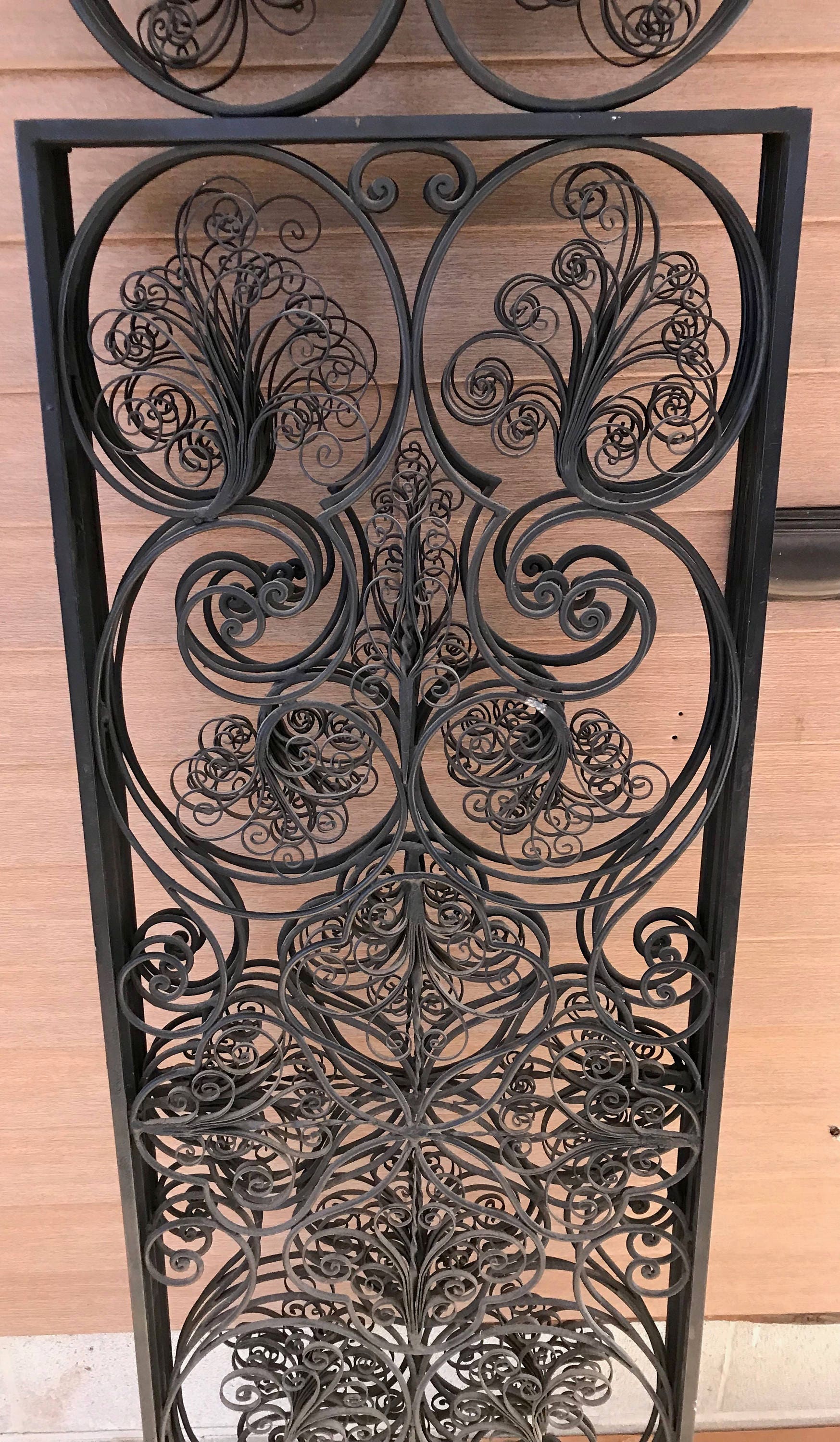 RESERVED FOR LISA Vintage 60s Wrought Iron Room Divider 4 Panels