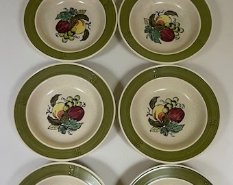 Set 8 Vintage Metlox Poppytrail Provincial Fruit Salad Bowls California Pottery