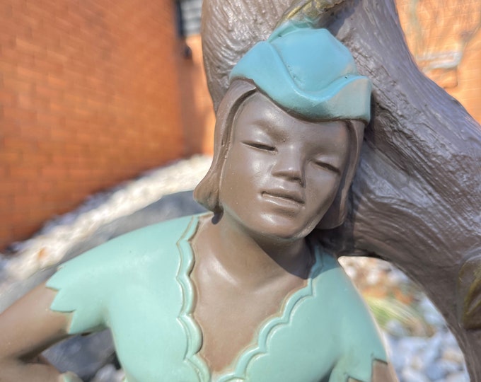 Vintage 50s 60s Peter Pan Robin Hood Plaster Lamp Colonial Arts Mid Century Modern Lighting