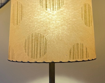 Vintage 1950s Ceramic Metal Lamp Fiberglass Shade Mid Century Modern Lighting AS-IS