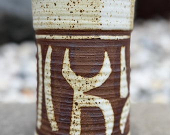 Vintage MCM Stoneware Vase Studio Pottery Mid Century Modern J Edward Barker