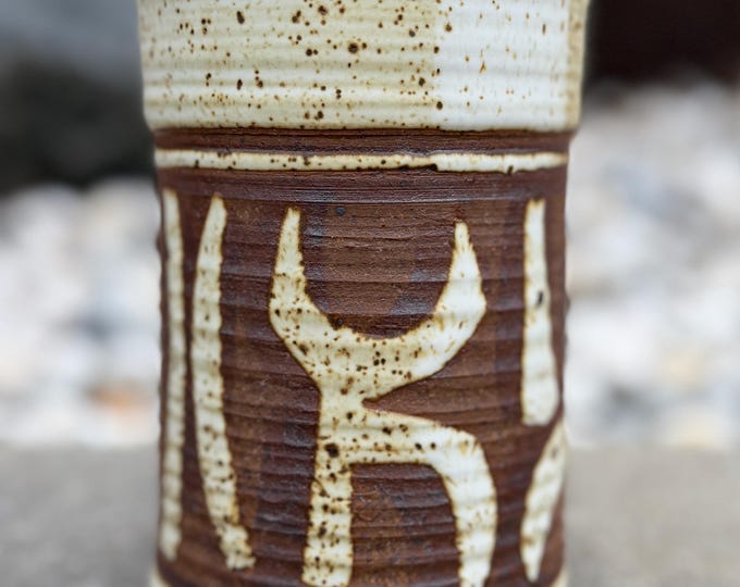 Vintage MCM Stoneware Vase Studio Pottery Mid Century Modern J Edward Barker