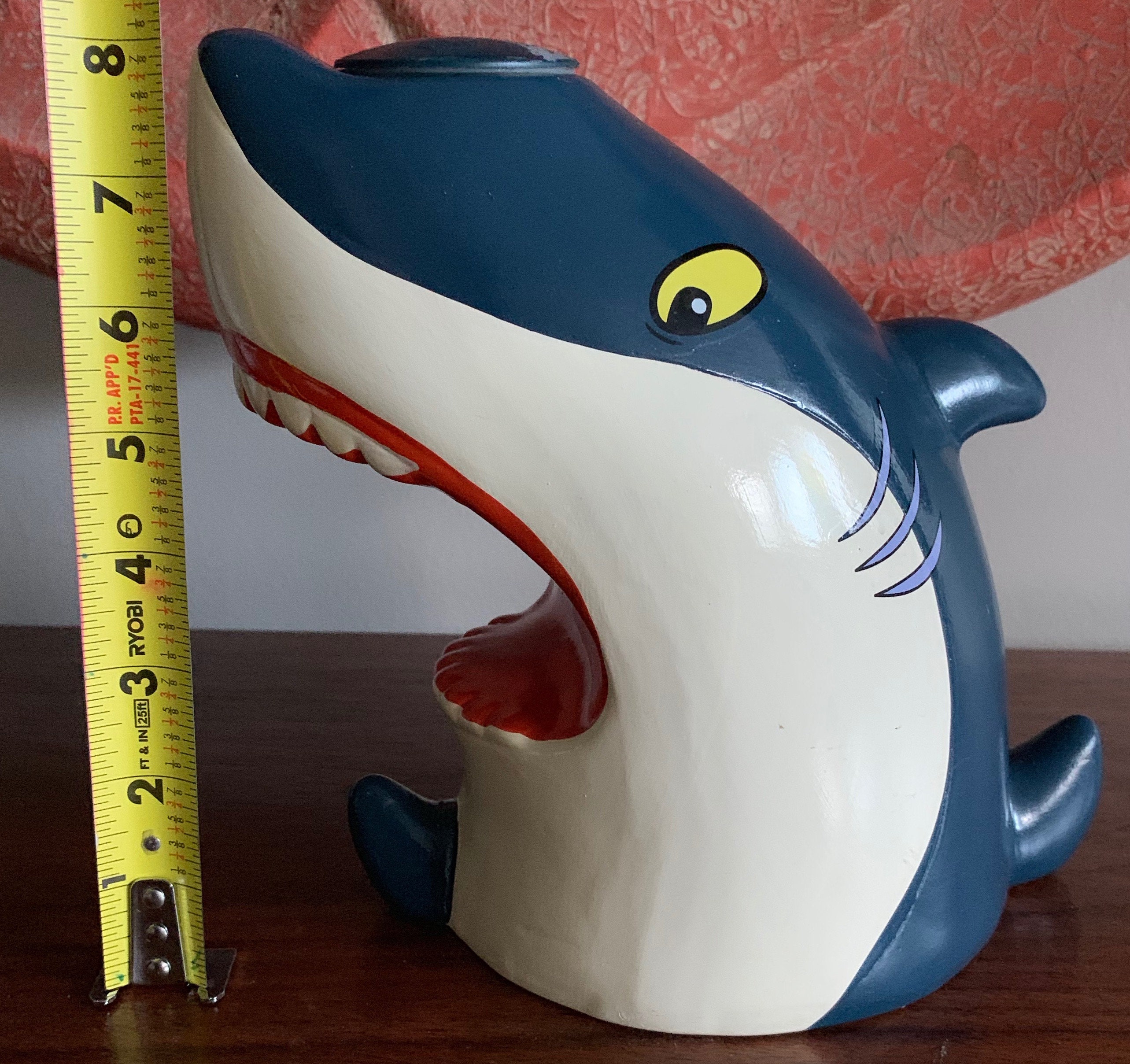 Whimsical Vintage Chalkware Shark Fish Coin Bank Piggy Bank Jaws 70s 80s