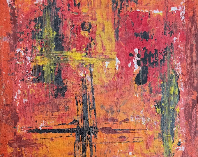 Vintage MCM Abstract Expressionist Acrylic Painting Mid Century Modern Art - 2