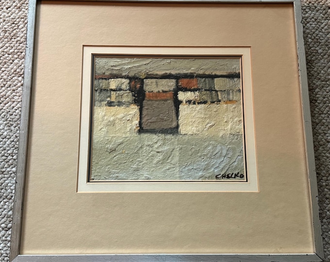 Vintage Abstract MCM Oil Painting Paul Chelko Mid Century Modern Art Signed - 2