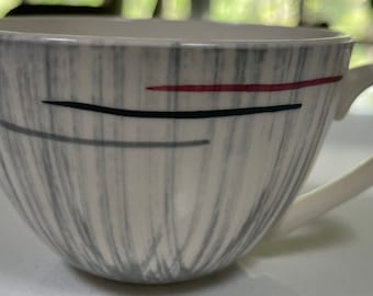 Vintage National Brotherhood Hiawatha Tea Cups Mid Century Modern Atomic Dinnerware MCM Prim Rose