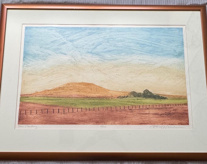Vintage Landscape "New Planting" Screen Print Modern Art Signed Wheeler Numbered