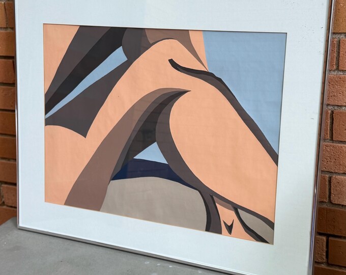 Vintage MCM Abstract Nude Screen Print Art Wall Hanging Mid Century Greg Ragsdale - 2