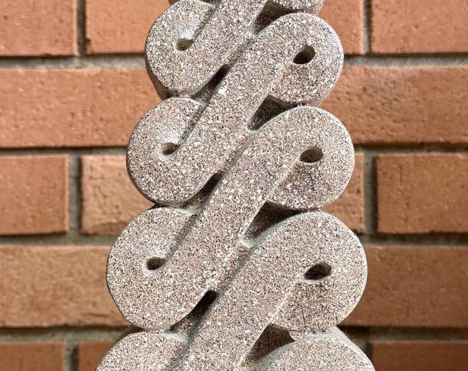 Vintage MCM Ribbon Scroll Stone Plaster Lamp Mid Century Modern Lighting 60s