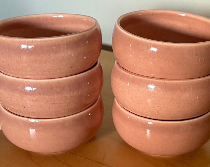 Vintage MCM Russel Wright Handled Cups Coral Pink STEUBENVILLE USA