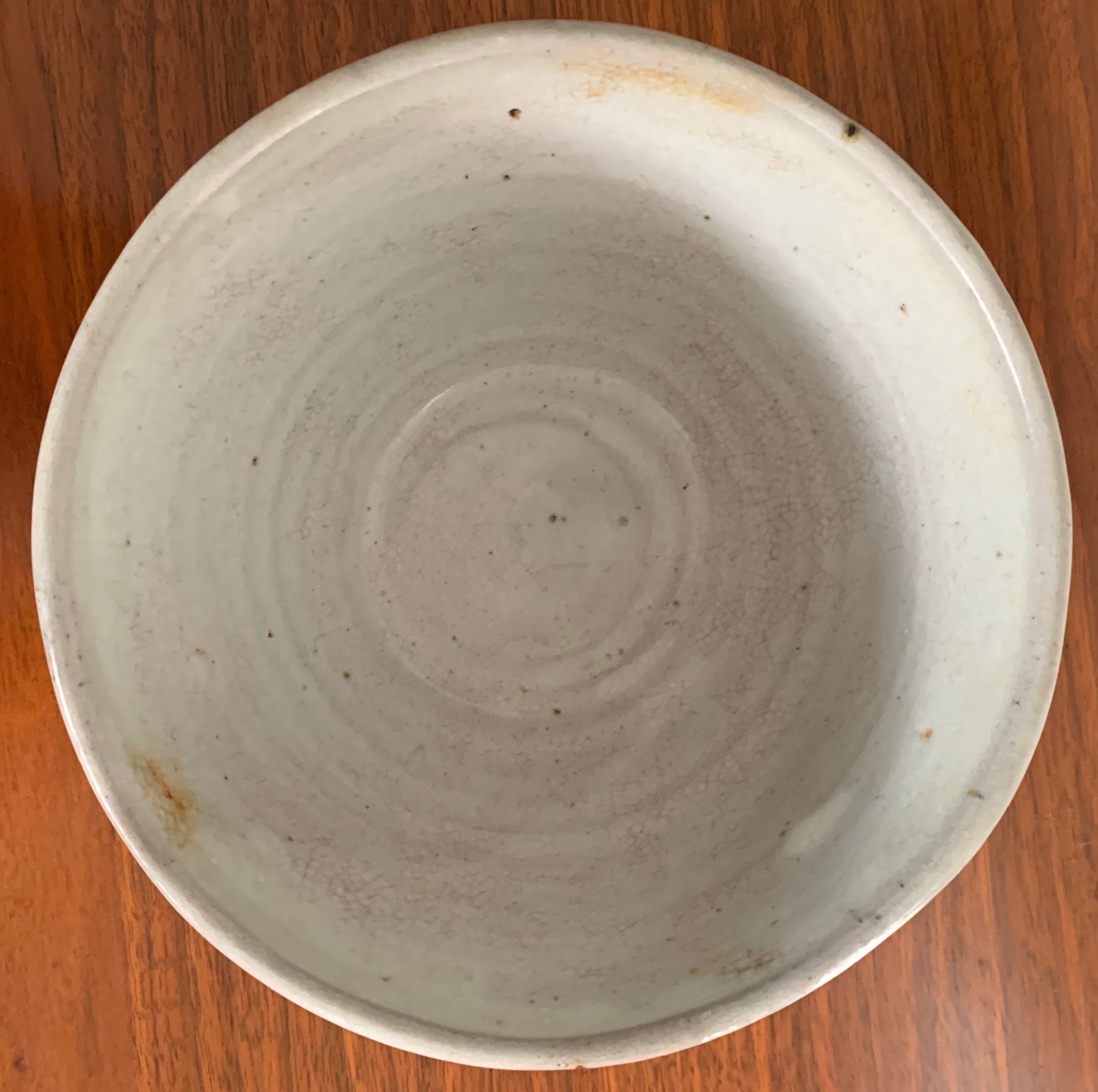 Vintage Studio Pottery Round Stoneware Ceramic Bowl Mid Century Modern