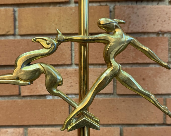 Vintage MCM Brass REMBRANDT Lamp Figural Ibex Mid Century Modern Lighting 50s 60s