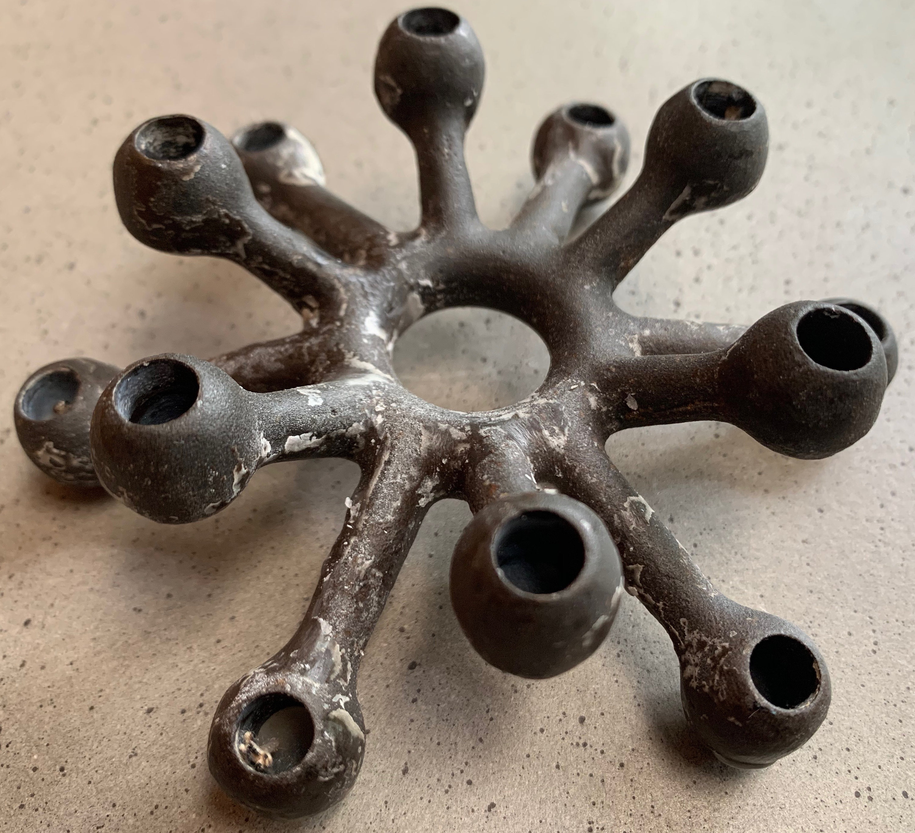 Vintage Dansk Cast Iron Spider Candle Holder Denmark Mid Century Modern