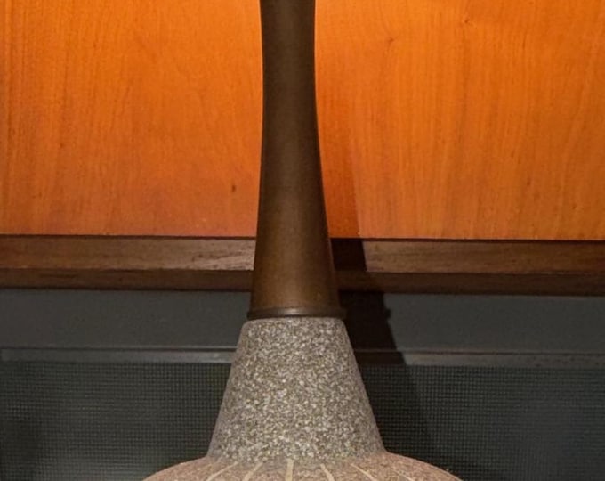 Vintage Ceramic Wood MCM Lamp Mid Century Modern Lighting 50s 60s Atomic Era
