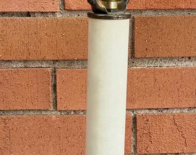 Vintage Ebonized Wood Discs Brass Lamp Lighting Modern 60s