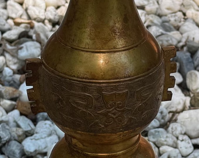 Vintage MCM James Mont Brass Wood Lamp Mid Century Modern Lighting 1960s Asian Hollywood Regency Boho