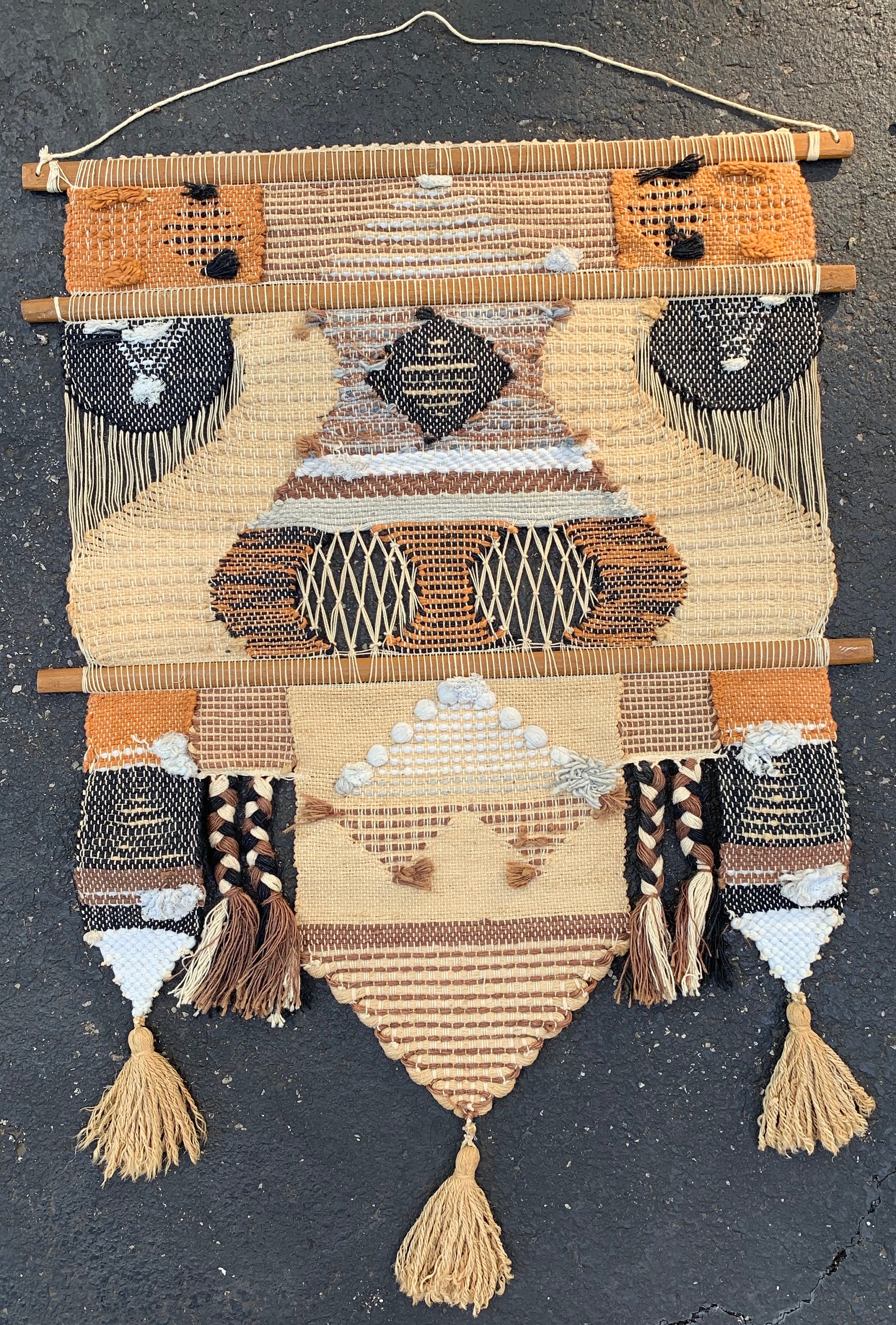 Vintage Don Freedman Fiber Art Wall Hanging Tapestry Mid Century Modern