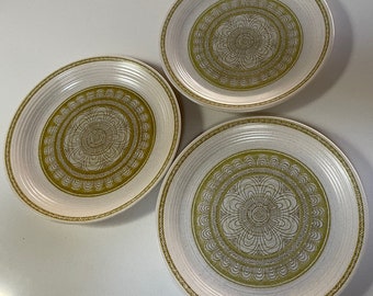 Set 3 Vintage Franciscan Ware HACIENDA GOLD Dinner Plates Mid Century Modern