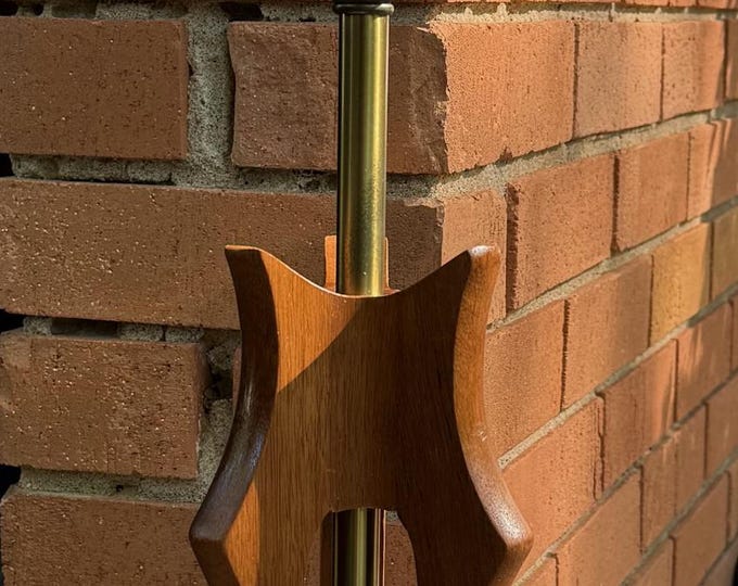 Vintage 1960s Sculptural Carved Wood Table Lamp Mid Century MCM Modern