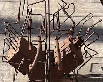 Handmade Vintage Steel Metal Sculpture Modern Abstract Unique Unusual Art 1970s