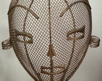 Vintage Sculptural MCM 50s Gold Wire Mesh Mannequin Display Head Weinberg Style Mid Century Modern