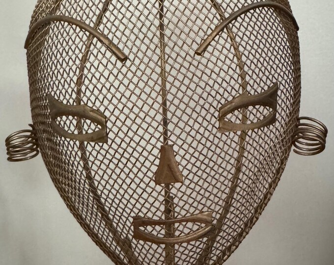 Vintage Sculptural MCM 50s Gold Wire Mesh Mannequin Display Head Weinberg Style Mid Century Modern