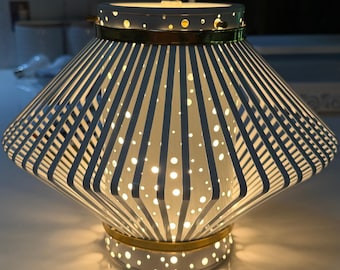 Vintage MCM Space Age 60s Metal Cage Ceiling Light Lamp Pendant Swag Mid Century Modern