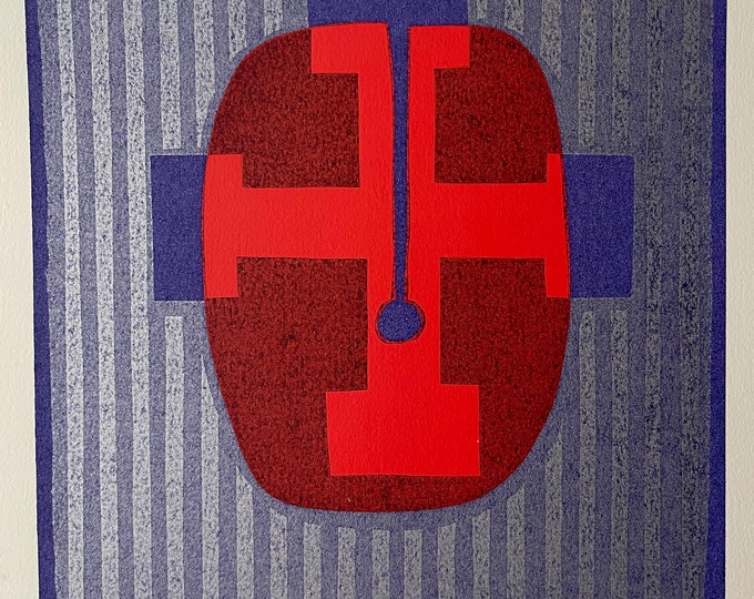 Vintage 1960s Ronald King Abstract Silkscreen Print Art MCM Canterbury Tales Limited Edition Alecto Press - 1