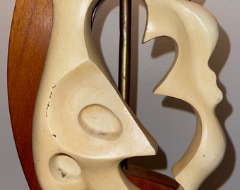 Rare Vintage 1950s 1960s Abstract Face Heifetz Lamp Mid Century Modern Lighting
