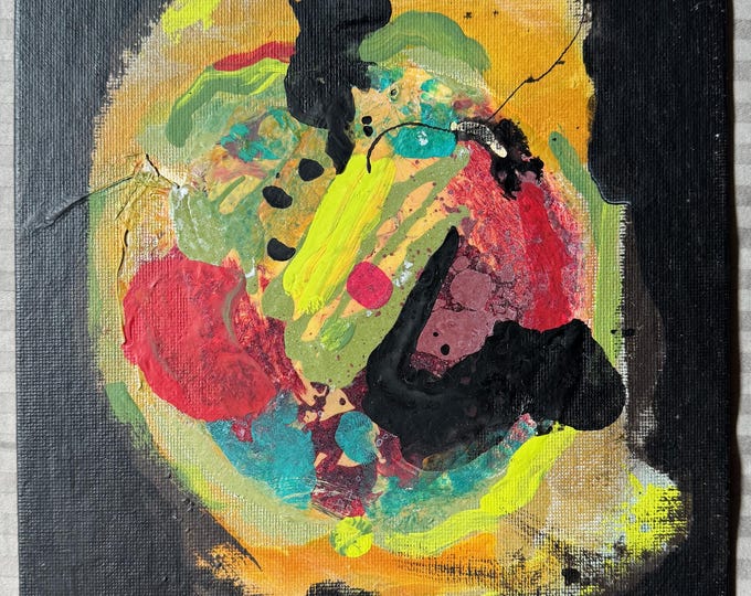 Contemporary Multi-Color Abstract Acrylic Painting Modern Art Wall Hanging - F