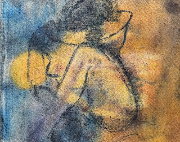 Vintage 70s Nude Naked Women Study Canvas Paintings Modern Art Signed Double Sided A