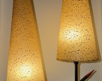 Vintage MCM Floor Lamp Fiberglass Shades Mid Century Modern Lighting 50s Atomic