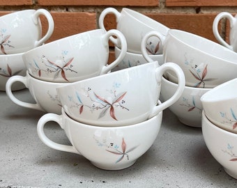Vintage Syracuse Finesse Carefree China Tea Cups Mid Century Modern USA