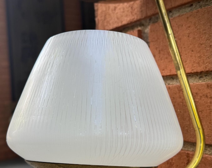 Vintage MCM VIRDEN Brass Glass Ceiling Light Lamp Mid Century Modern Atomic 60s