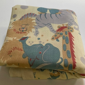 Vintage 1960s Circus Textile Fabric Animals Clowns Mid Century Modern ...