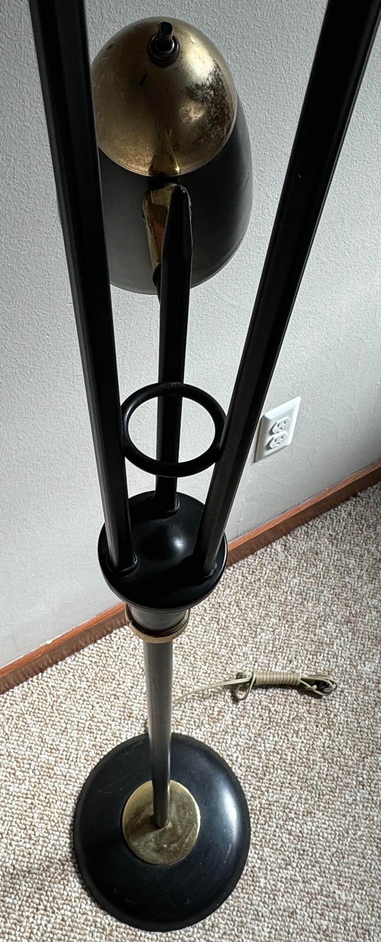 Vintage 50s Metal Cone Bullet Floor Lamp Mid Century MCM Vintage 50s Metal Cone Bullet Floor Lamp Mid Century MCM