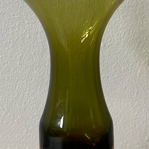 Beautiful Vintage 60s Decorative Amber Glass Vase Mid Century Modern Glassware