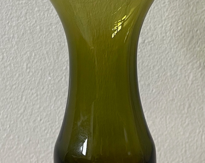 Beautiful Vintage 60s Decorative Amber Glass Vase Mid Century Modern Glassware