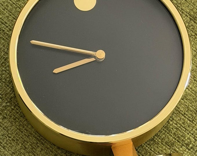 Round Vintage Brass Metal HOWARD MILLER Desk Clock Mid Century MCM Modern