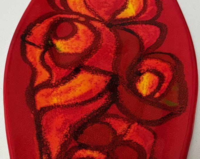 Vintage Abstract Poole Pottery Ceramic Handpainted Decorative Plate Modern 70s