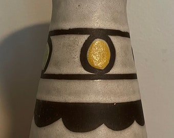 Vintage Decorative Ceramic Vase Hourglass Shape Mid Century Modern Germany 20/25