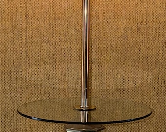 Vintage CLOVER Floor Lamp Brass Metal + Glass Table Hollywood Regency Lighting LOCAL ONLY