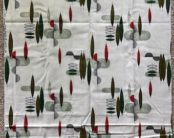 Vintage MCM Abstract Textile Fabric Mid Century Modern VAT Print 84" x 24" 50s