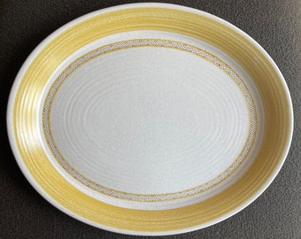 Vintage Franciscan Earthenware Hacienda Gold Oval Serving Platter Kitchenware Mid Century MCM