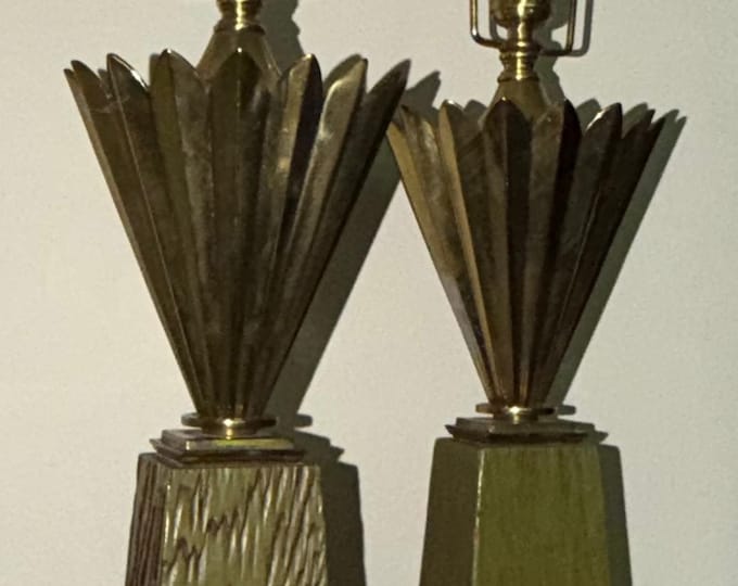 Vintage MCM Stiffel Hollywood Regency Lamps Mid Century Modern Lighting 1960s