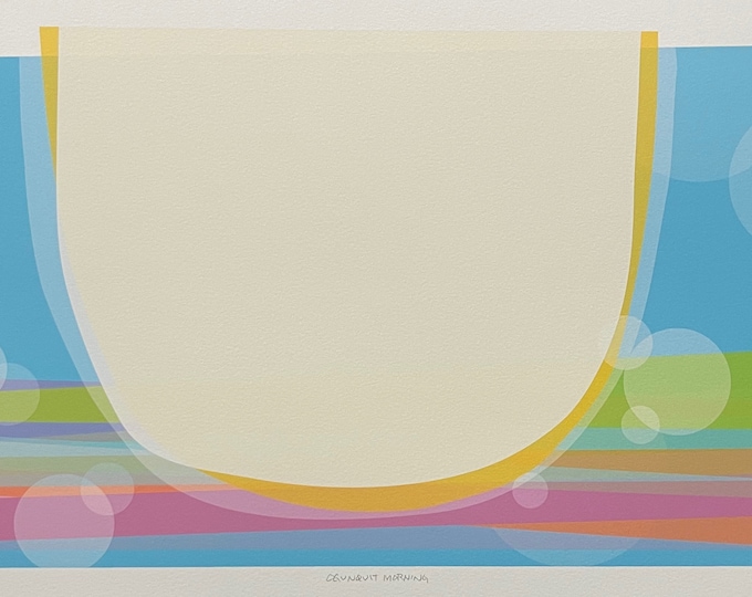 Colorful Contemporary Modernist ScreenPrint Wall Hanging Art Signed  J. Lopez Numbered